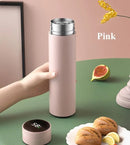 500ml display de temperatura copo térmico de aço inoxidável dividido garrafa