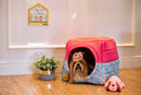 Cama Iglu e Toca Para Cachorro Luppet Luxo Rosa Borboleta Tamanho:G