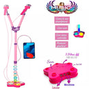 Microfone Infantil Duplo Com Pedestal Amplificador Musical Karaokê EXCLUSIVO LISSHOP