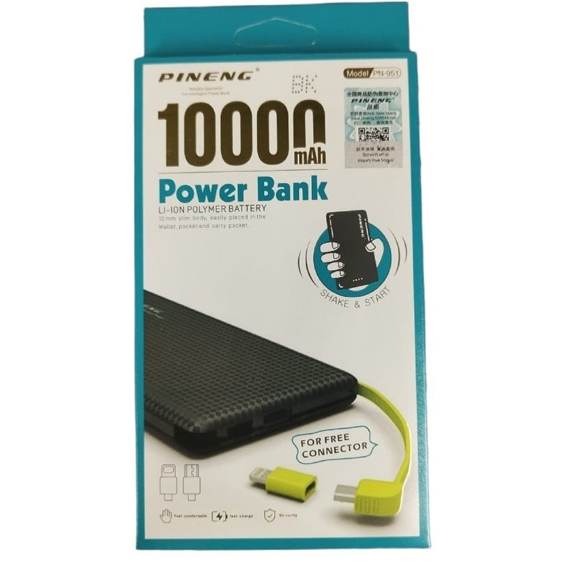 Carregador Portátil Celular 10000mah Bateria Externa Pineng LiSShop