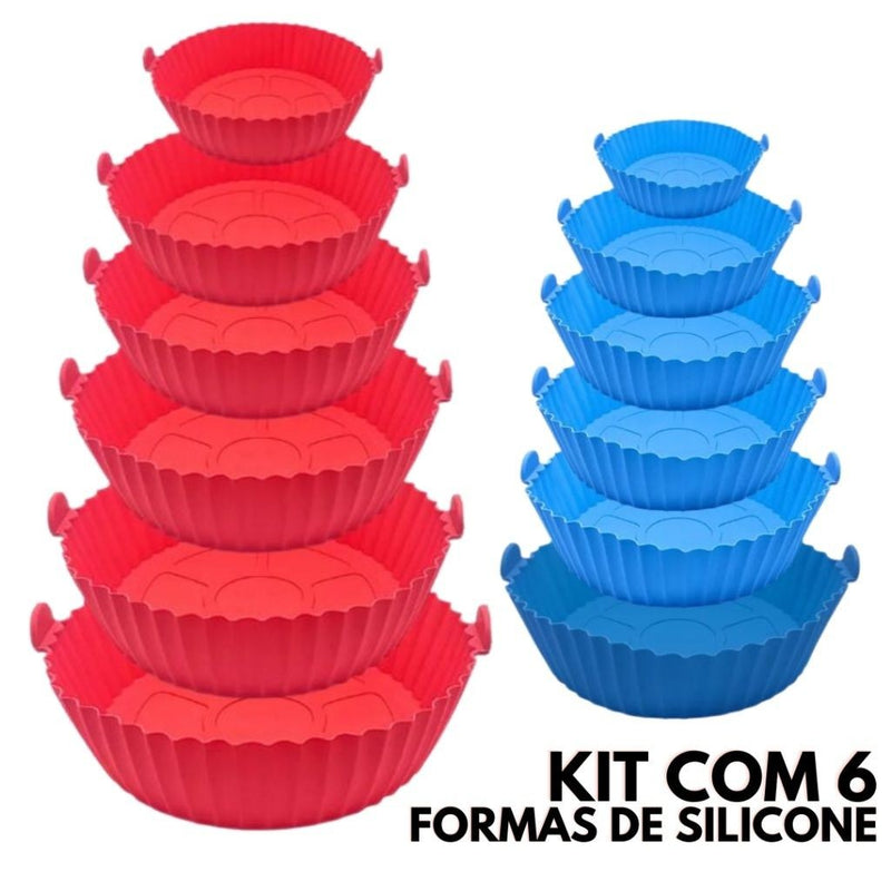 Kit com 6 Formas de Silicone para Air Fryer - Lisshop