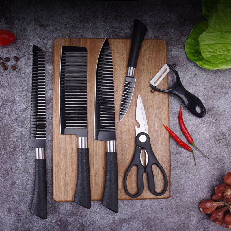 Kit de Facas Profissionais para Churrasco INOX Antiaderente Preta  | Parceiro do Grupo IZESHOP