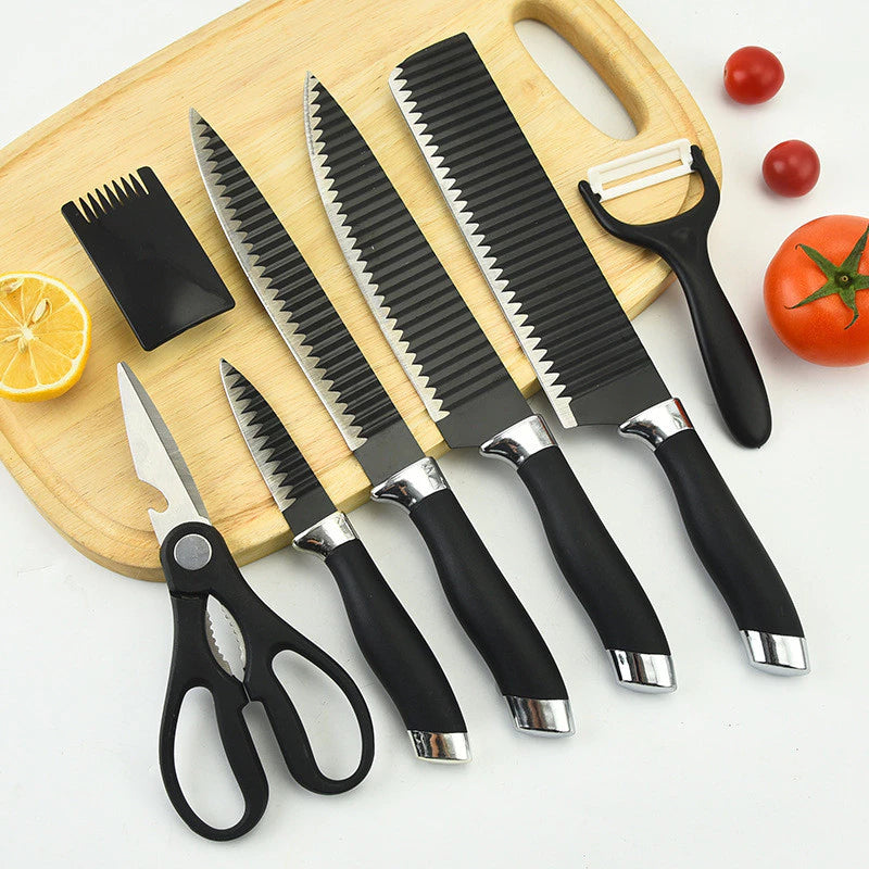 Kit de Facas Profissionais para Churrasco INOX Antiaderente Preta  | Parceiro do Grupo IZESHOP