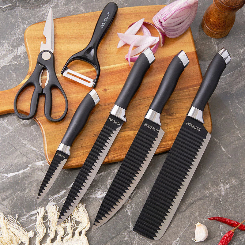 Kit de Facas Profissionais para Churrasco INOX Antiaderente Preta  | Parceiro do Grupo IZESHOP