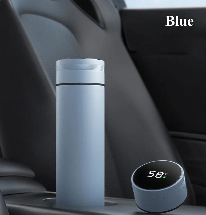 500ml display de temperatura copo térmico de aço inoxidável dividido garrafa