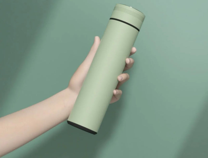 500ml display de temperatura copo térmico de aço inoxidável dividido garrafa