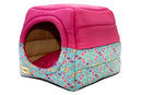 Cama Iglu e Toca Para Cachorro Luppet Luxo Rosa Borboleta Tamanho:G