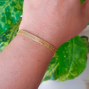 PULSEIRA TELA BANHADA OURO 18K